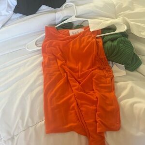 Orange Sleeveless Bodysuit